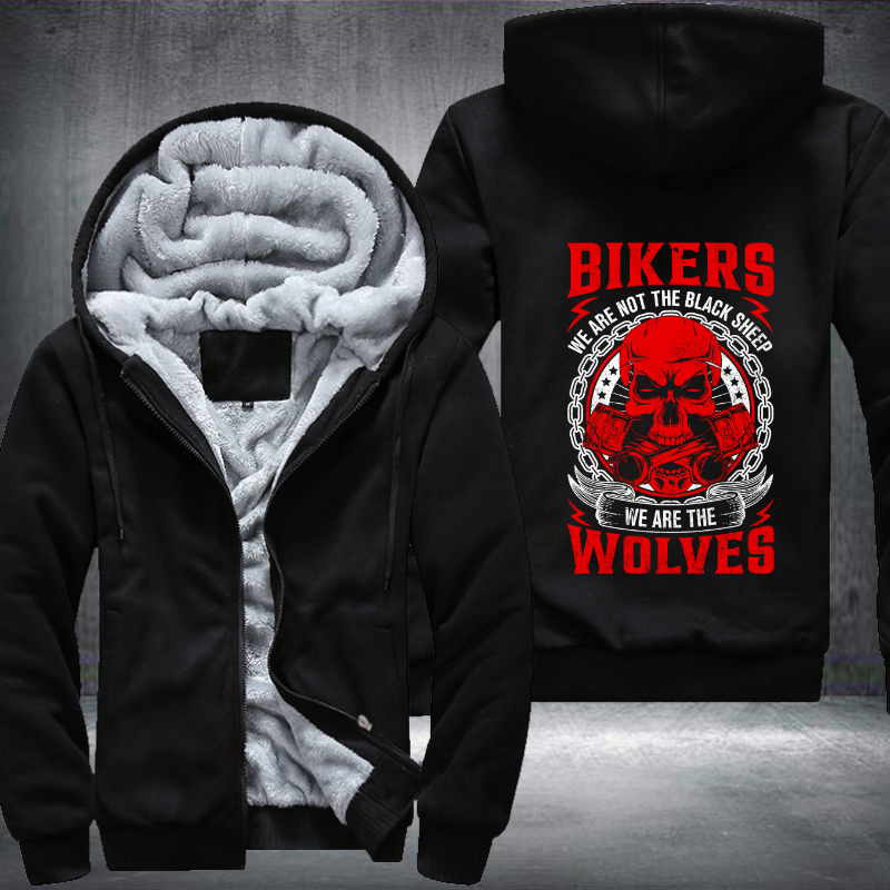 Bikers We Are The Wolves Fleece Hoodies Jacket