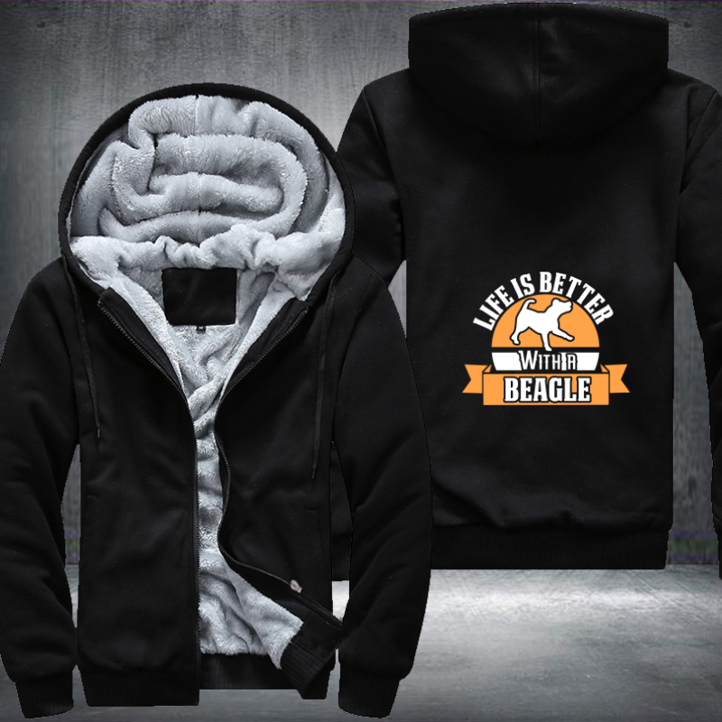 life is better with a beagle Fleece Hoodies Jacket