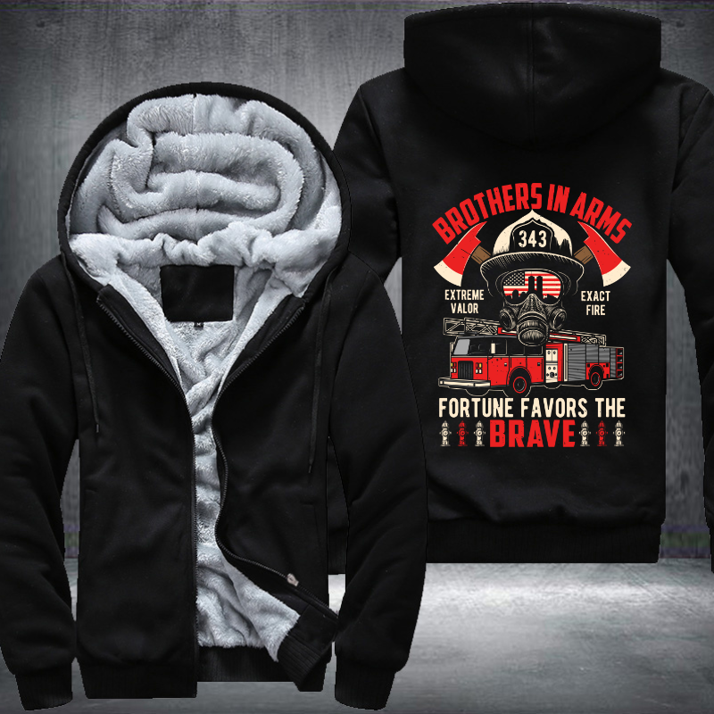 Brothers in arms extreme valor exact fire fortune favors the brave Fleece Hoodies Jacket