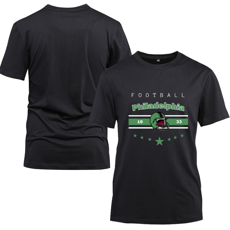 Football Philadelphia 1933 Cotton Black Short Sleeve T-Shirt