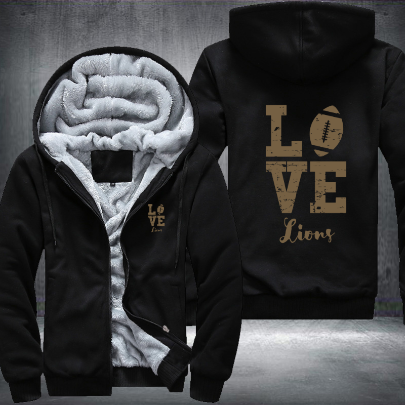 Football Gold Love Lions Fleece Hoodies Jacket