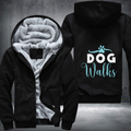 dog walks Fleece Hoodies Jacket