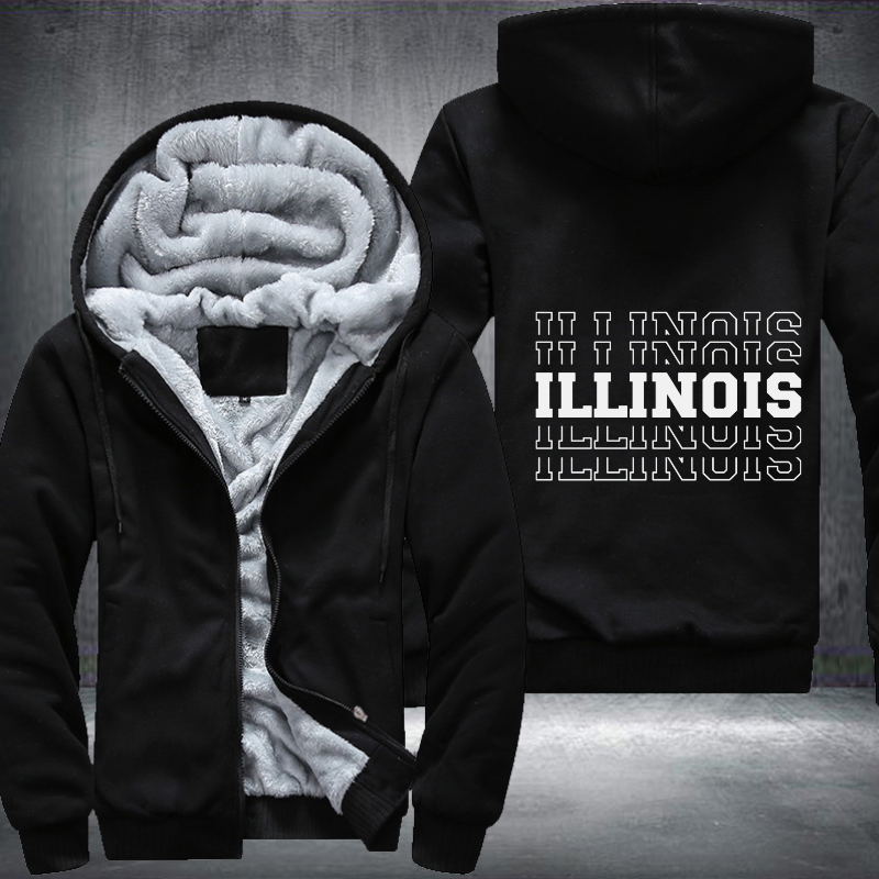 Patriotic USA State Illinois Fleece Hoodies Jacket