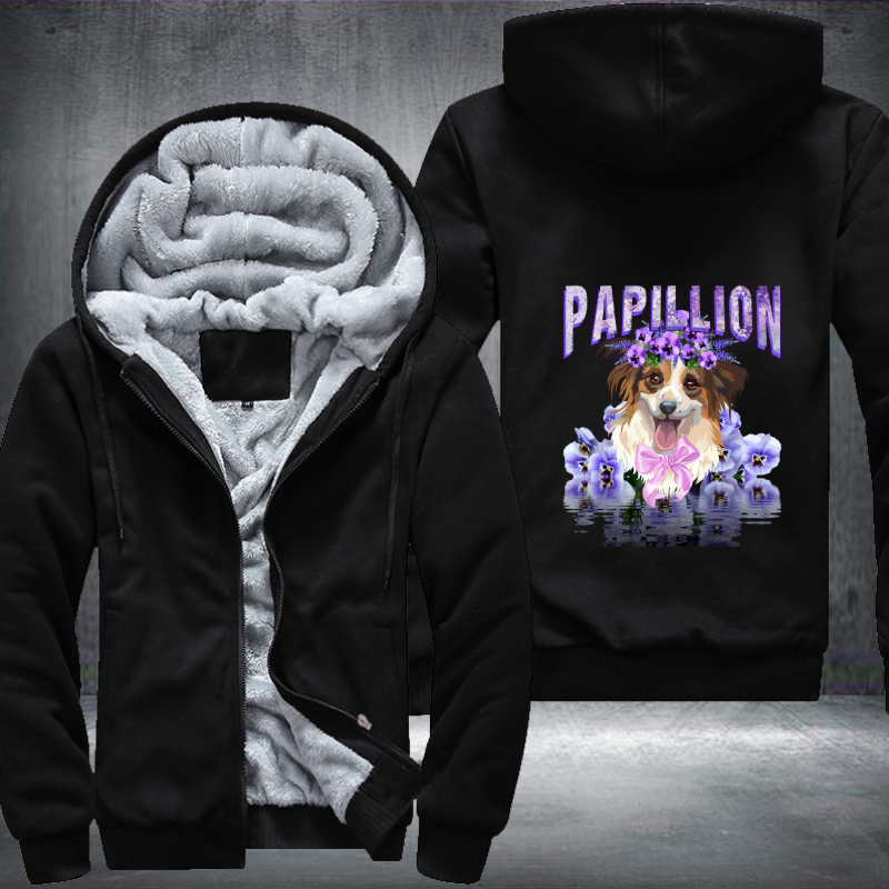 Papillion Dog Fleece Hoodies Jacket