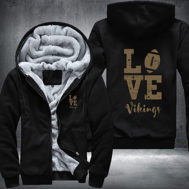 Football Gold Love Vikings Fleece Hoodies Jacket