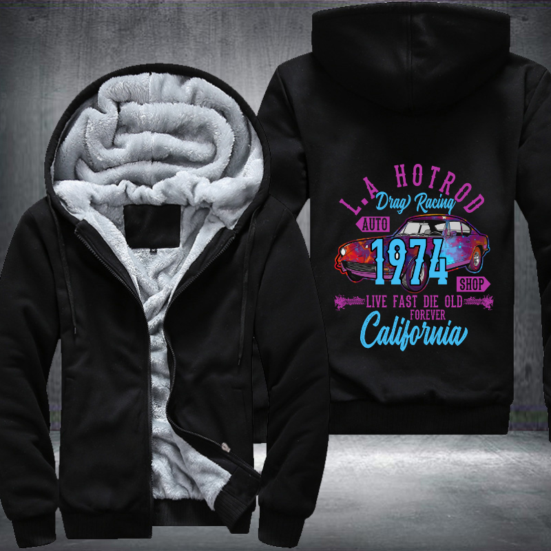 LA hotrod drag racing 1974 Fleece Hoodies Jacket