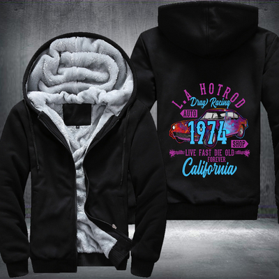 LA hotrod drag racing 1974 Fleece Hoodies Jacket