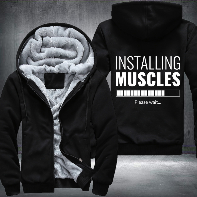 Installing Muscles Please Wait Fleece Hoodies Jacket