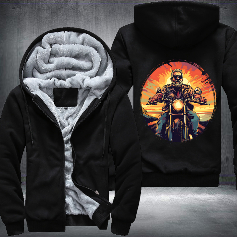 Grandpa Ride Motorcycle Fleece Hoodies Jacket