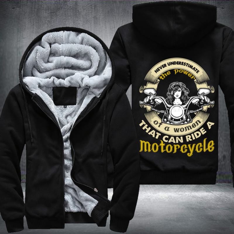 Women Can Ride A Motorcycle Fleece Hoodies Jacket