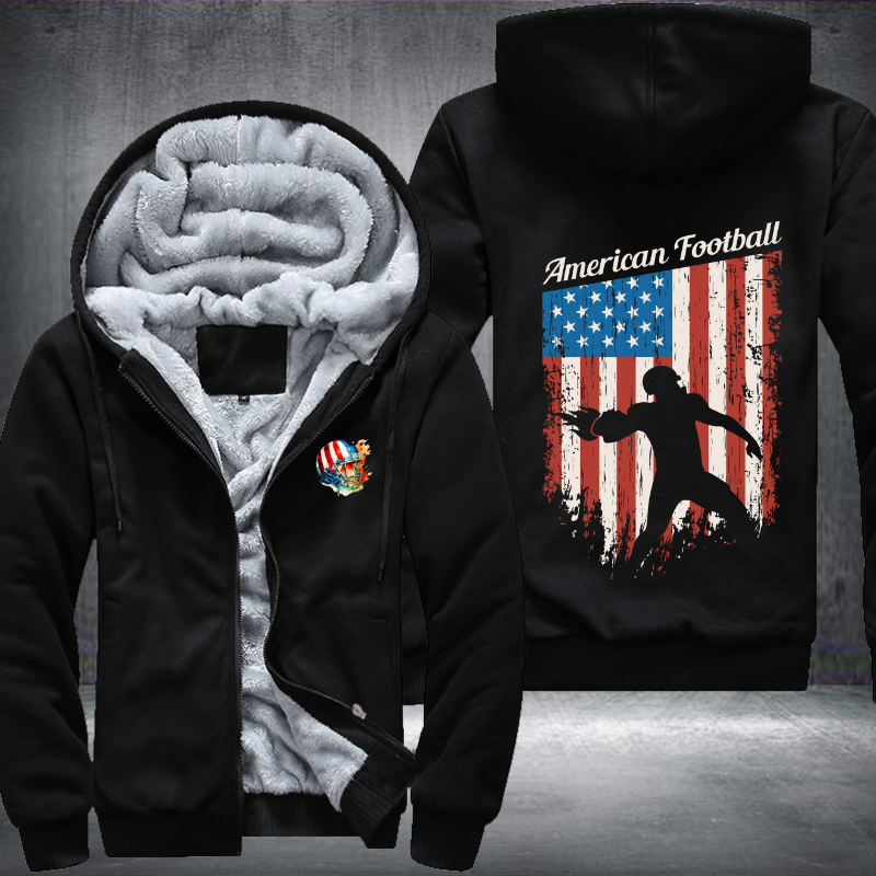 American Football Flag Fleece Hoodies Jacket