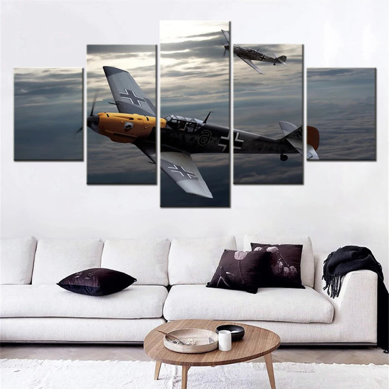 109 Luftwaffe Artwork World 5 Panels Painting Canvas Wall Decoration