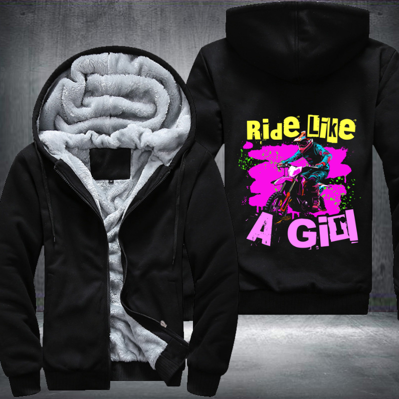 Ride Like A Girl Fleece Hoodies Jacket
