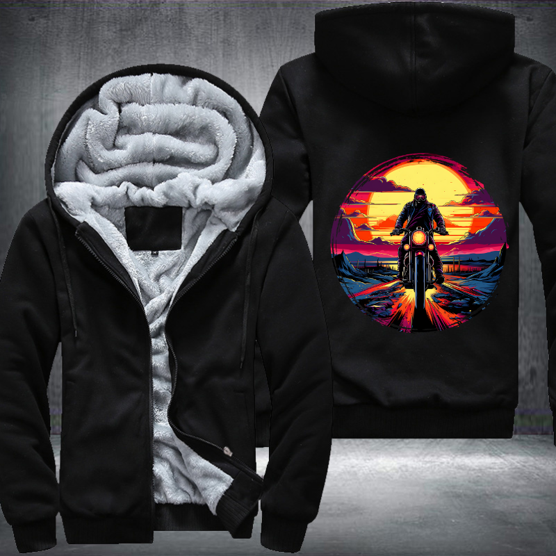 Man Ride Motorcycle Fleece Hoodies Jacket