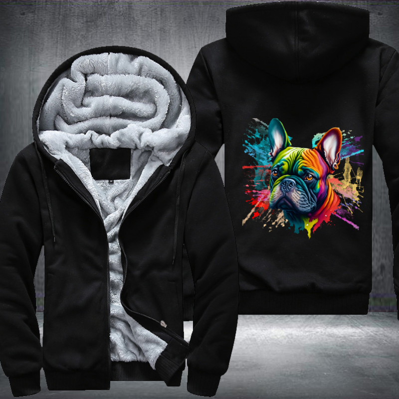 Rainbow beautiful French Bulldog Watercolour Fleece Hoodies Jacket