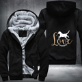 love dog smile Fleece Hoodies Jacket