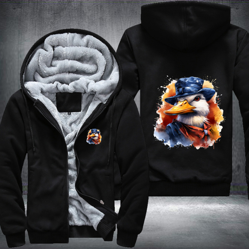 Animal Hiphop Graphic Funny Duck Fleece Hoodies Jacket