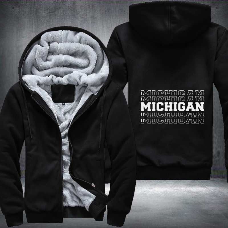 Patriotic USA State Michigan Fleece Hoodies Jacket