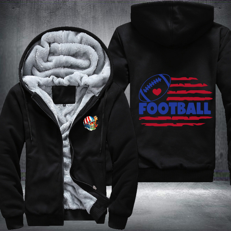 Football Flag Fleece Hoodies Jacket