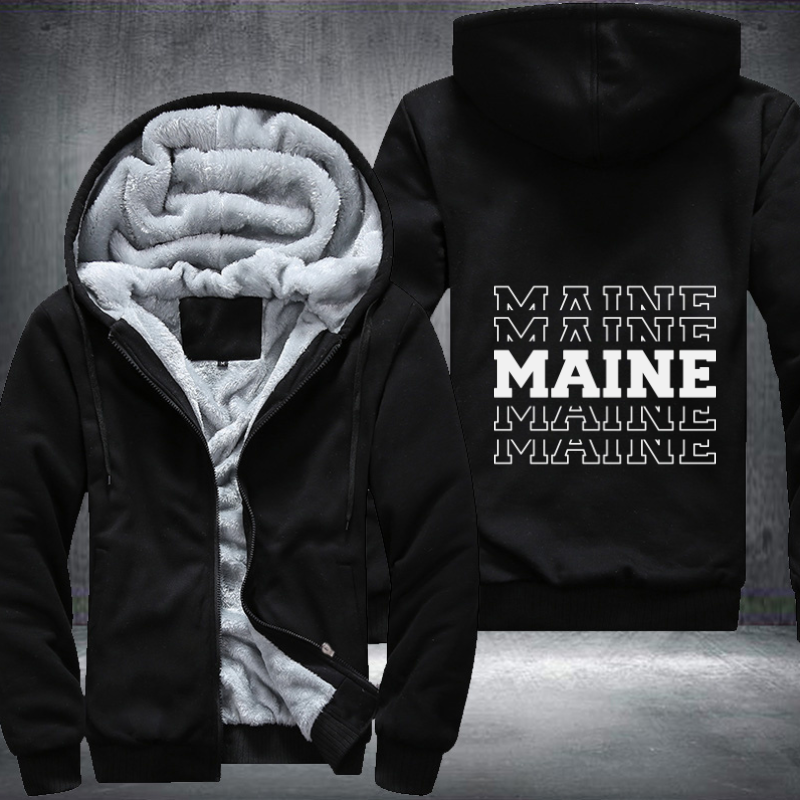 Patriotic USA State Maine Fleece Hoodies Jacket