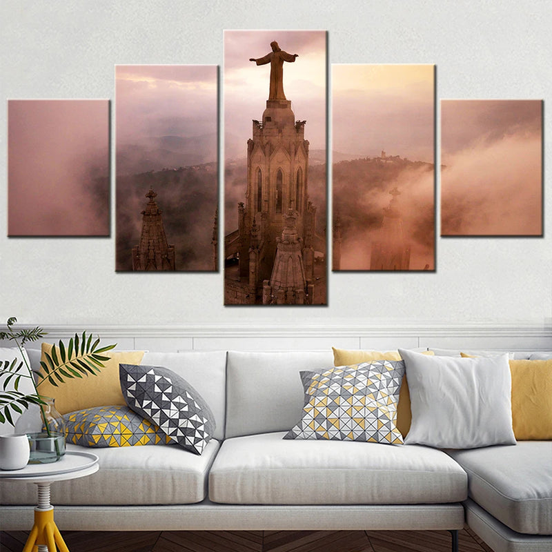 Aesthetic Modern Wall Art 5 Panels Painting Canvas Wall Decoration