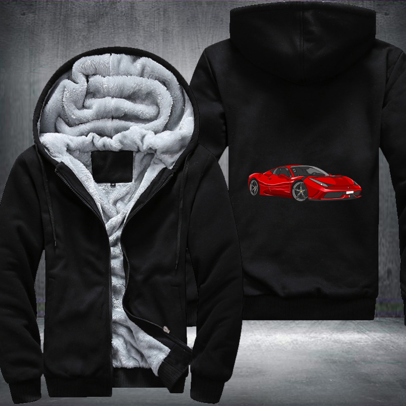 Red Ferrari sport car sublimation Fleece Hoodies Jacket