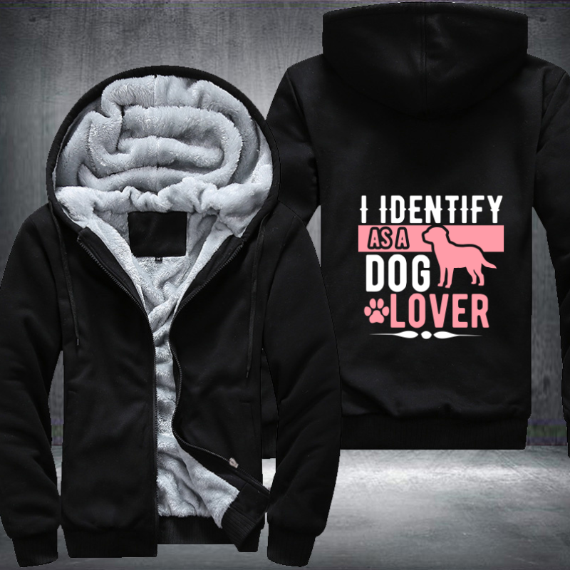 i identify as a dog lover Fleece Hoodies Jacket