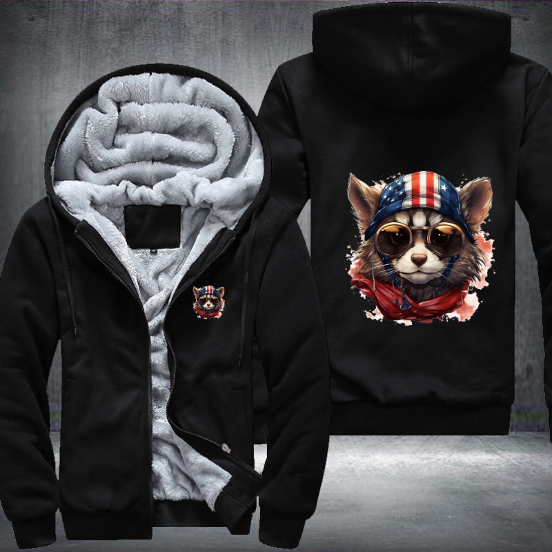 Animal Hiphop Graphic Funny Fleece Hoodies Jacket