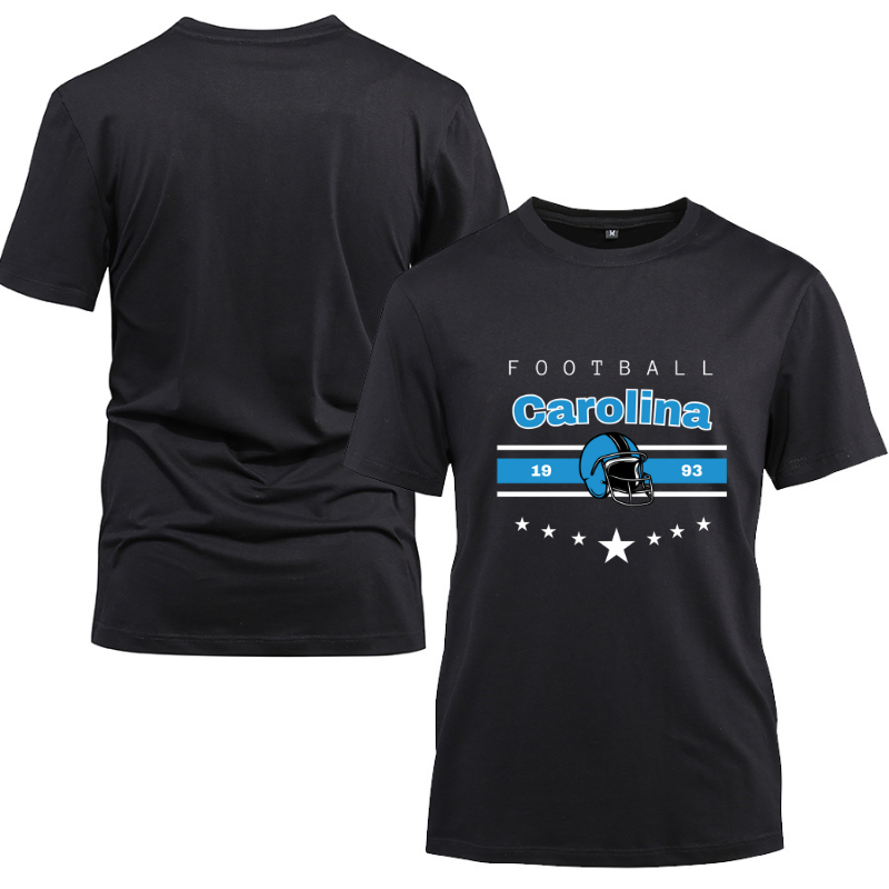 Football Carolina 1993 Cotton Black Short Sleeve T-Shirt