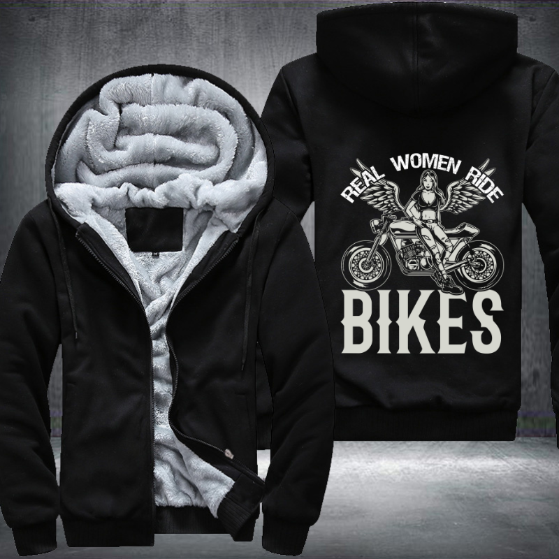 Real Woman Ride Bikes Fleece Hoodies Jacket