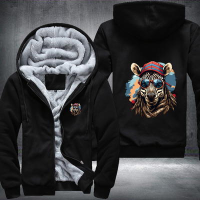 Animal Hiphop Graphic Funny Zebra Fleece Hoodies Jacket