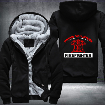 Proud Volunteer Firefighter Fleece Hoodies Jacket