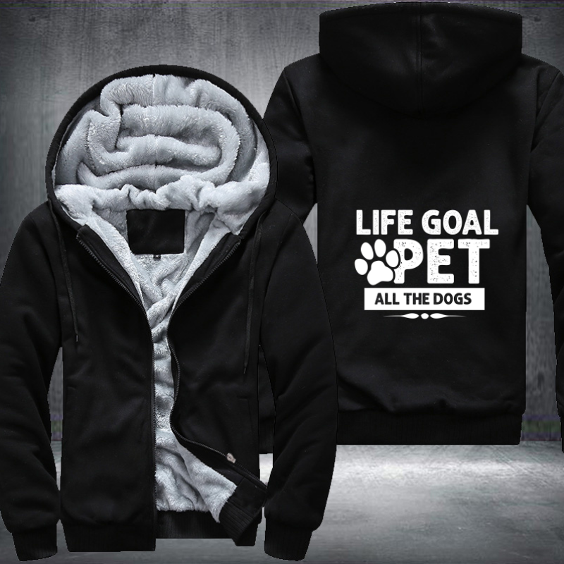 LIFE GOAL PET ALL THE DOGS Fleece Hoodies Jacket