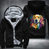 Rainbow Golden Retriever Watercolour Fleece Hoodies Jacket