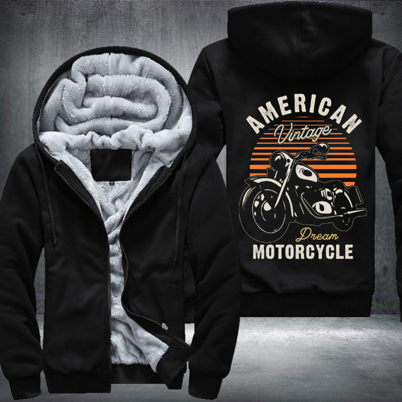 American Vintage Dream Motorcycle Fleece Hoodies Jacket