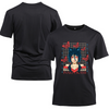 Japan Streetwear Inariokami Cotton Black Short Sleeve T-Shirt