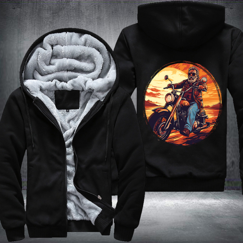 Grandpa Ride Motorcycle Design Fleece Hoodies Jacket