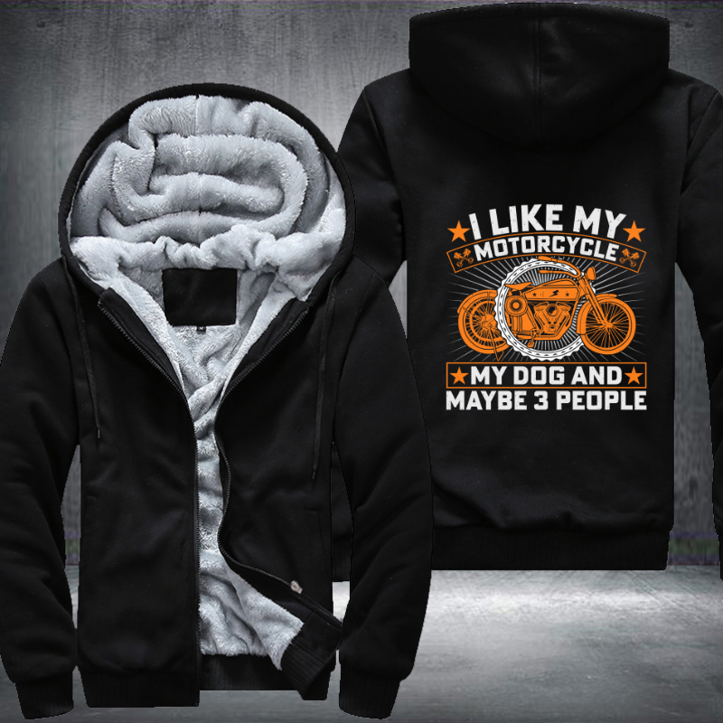 I Like My Motorcycle Fleece Hoodies Jacket