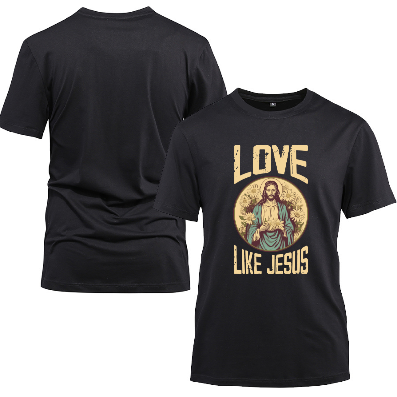 Love Like Jesus Cotton Black Short Sleeve T-Shirt