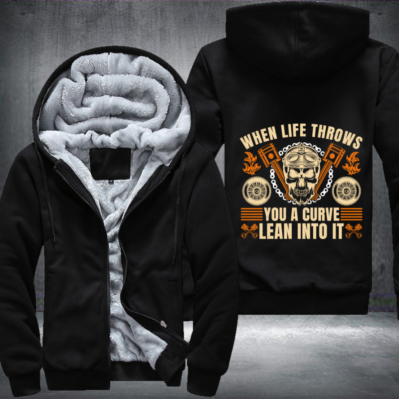 When Life Throws Motorcycle Fleece Hoodies Jacket
