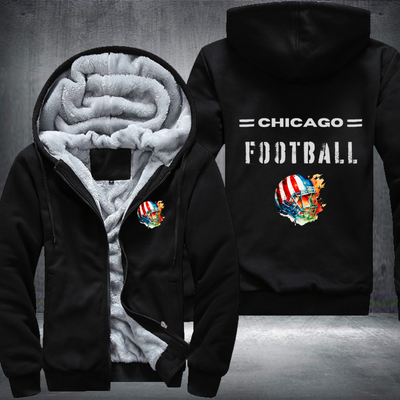 Football City USA Flag Helmet Chicago Fleece Hoodies Jacket