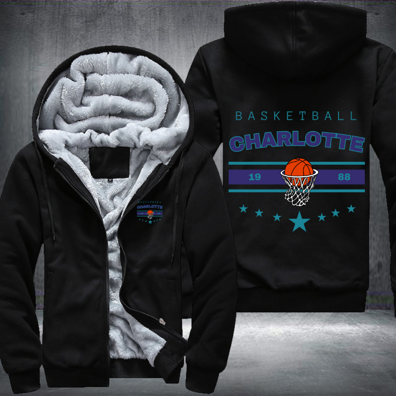 Vintage Basketball CHARLOTTE 1988 Fleece Hoodies Jacket