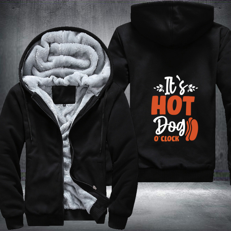 it s hot dog o clock Fleece Hoodies Jacket