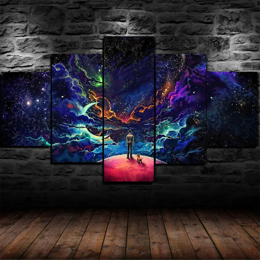 Fantasy Art 5 Panels Painting Canvas Wall Decoration