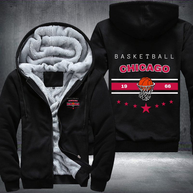 Vintage Basketball CHICAGO 1966 Fleece Hoodies Jacket
