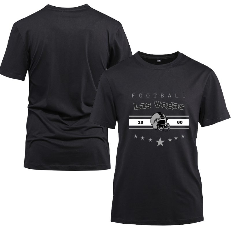 Football Las Vegas 1960 Cotton Black Short Sleeve T-Shirt