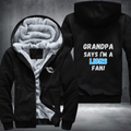 Grandpa Says I'm A Lions Fan Fleece Hoodies Jacket