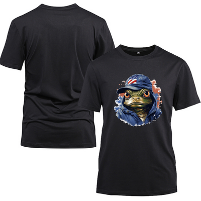 Animal Hiphop Graphic Flog Cotton Black Short Sleeve T-Shirt