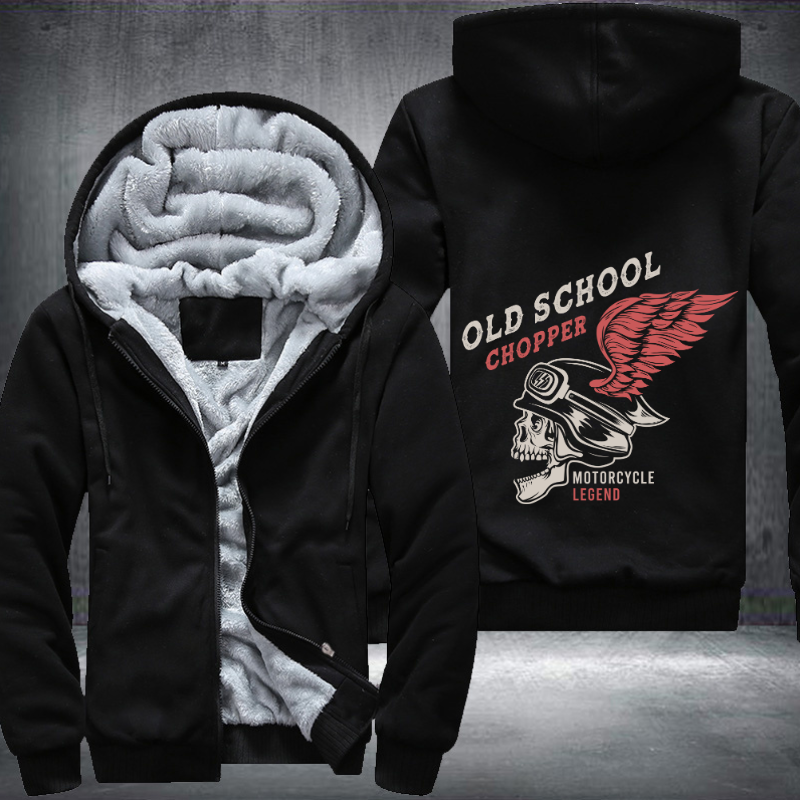 Old School Chopper Motorcycle Legend Fleece Hoodies Jacket