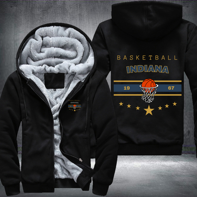 Vintage Basketball INDIANA 1967 Fleece Hoodies Jacket